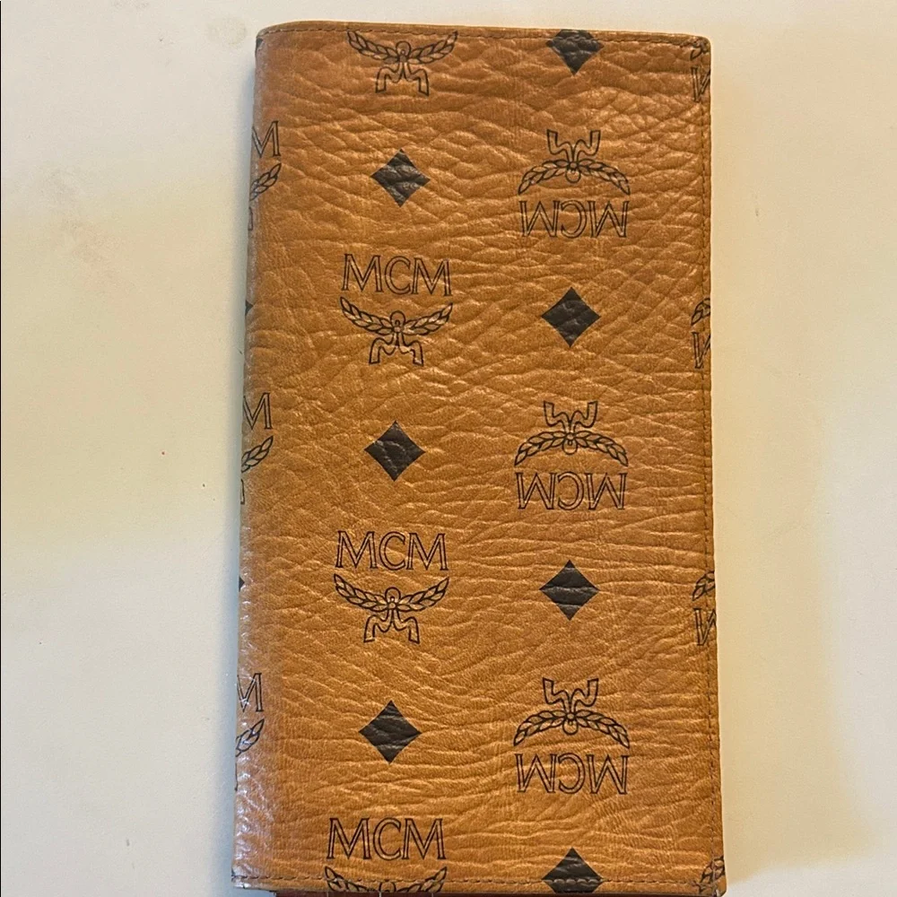 MCM Cognac Visetos Leather Brown Bifold Wallet size:7.25” L x 3.75” H - Picture 12 of 14